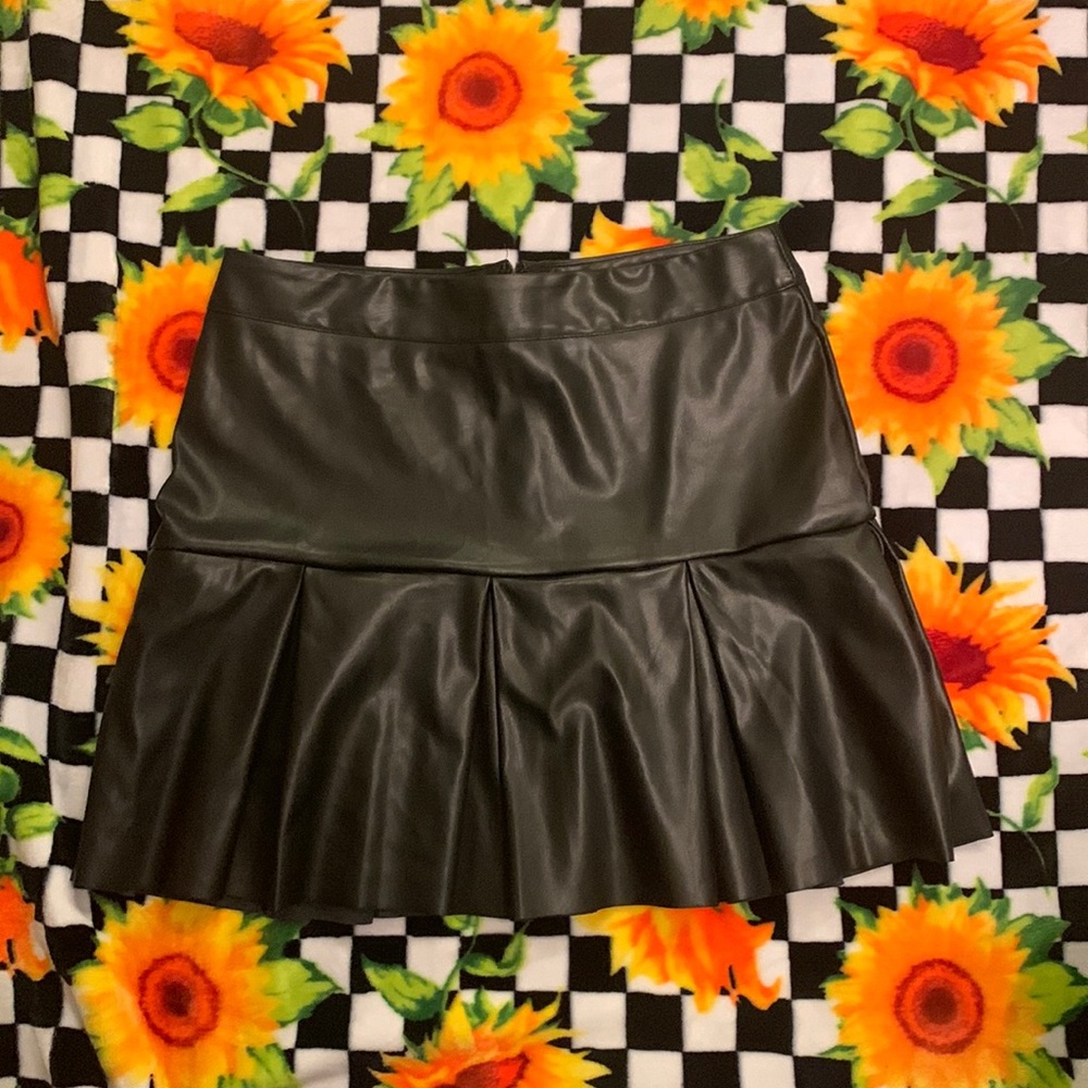 Faux leather skirt